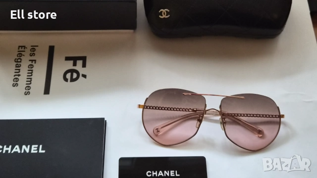 ОРИГИНАЛНИ слънчеви очила Chanel Chain Aviator 4667 (Размер 57), снимка 6 - Слънчеви и диоптрични очила - 54997217
