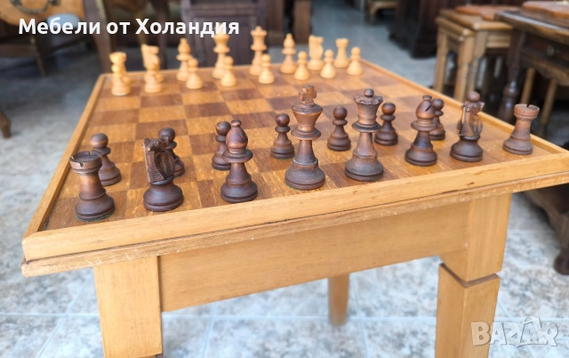 Шахматна масичка с дървени фигури, снимка 6 - Шах и табла - 55239855