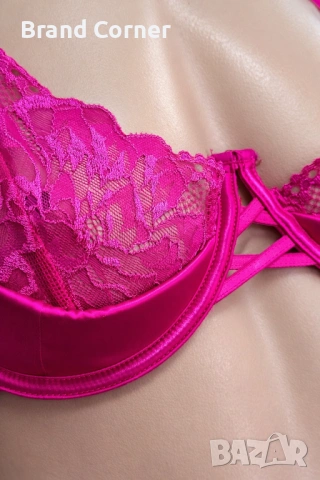 Hunkemöller сутиен - 80D в наситено цикламeно розово с дантела, снимка 3 - Бельо - 54498685