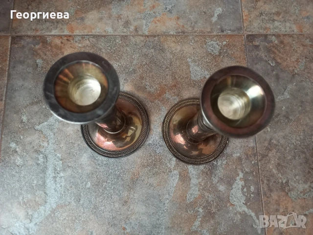 Два посребрени свещника , снимка 3 - Декорация за дома - 54824044
