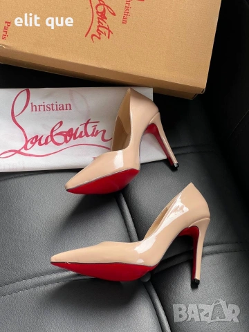 лачени обувки Christian Louboutin с характерната червена подметка, снимка 2 - Дамски обувки на ток - 55064196