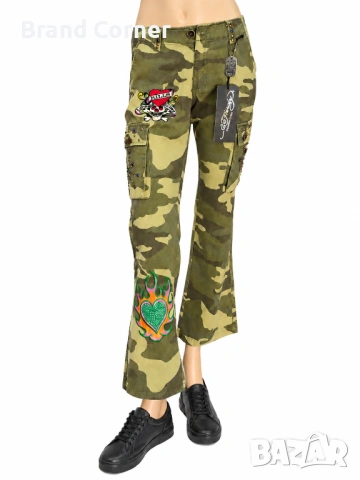 Нови дамски карго дънки Ed Hardy камуфлаж, размер 27