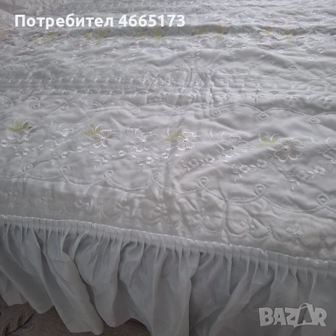 Комплект Бяло Шалте за спалня, снимка 12 - Покривки за легло - 54868642