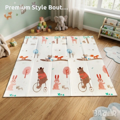 Двулицев образователен детски килим Горски лабиринт 180 х 200 см - водоустойчив, сгъваем, снимка 3 - Други - 54001010