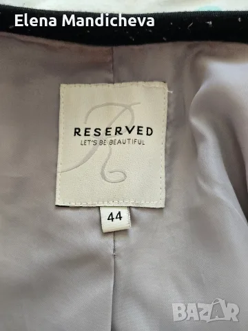 Спортно елегантно сако горна дреха късо сиво памучно без закопчаване Reserved с 2 джоба с цип, снимка 7 - Сака - 55422372