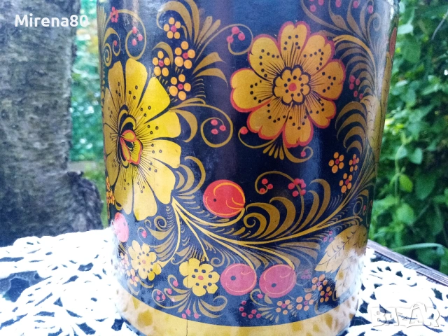 ХОХЛОМА - голям буркан, снимка 3 - Антикварни и старинни предмети - 54496105