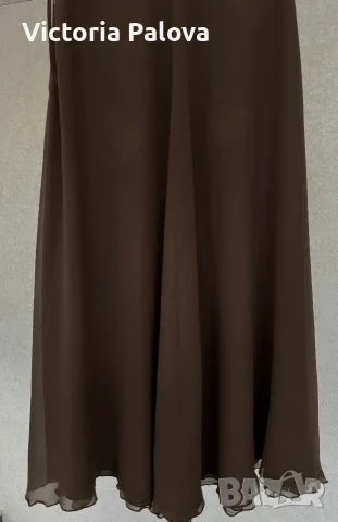 Луксозна двойна копринена пола от 100% естествена коприна - Dark Chocolate, снимка 3 - Поли - 55409027