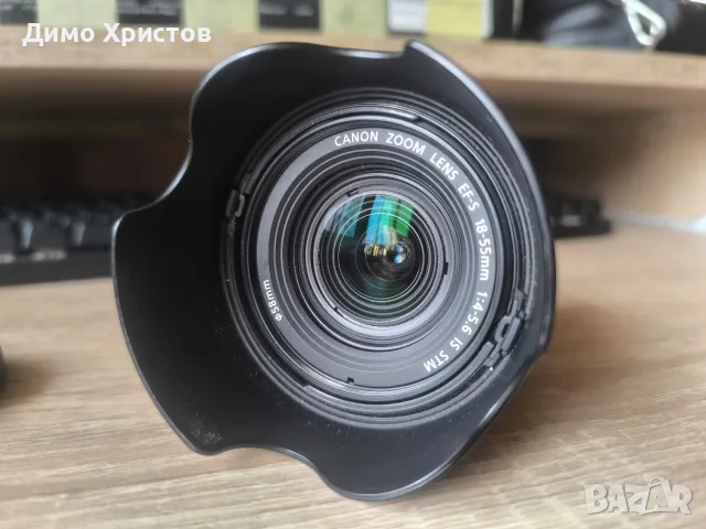 Продавам обектив Canon EF-S 18-55mm f/4-5.6 IS STM, снимка 3 - Обективи и филтри - 55402331
