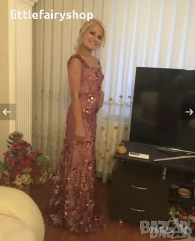 Дизайнерска официална рокля с кристали, снимка 2 - Рокли - 26269029