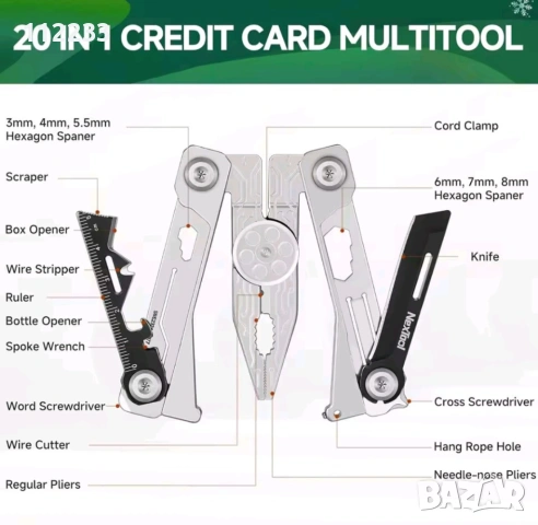 NexTool 19 in 1 Card Multitool -мултитул-карта, снимка 8 - Ножове - 54803174