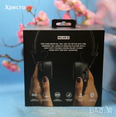 НОВИ!!! Безжични слушалки Marshall Major V, Bluetooth, 100+ часа батерия, Wireless Charging, Black, снимка 3 - Bluetooth слушалки - 55648581