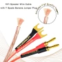 Hi-Fi кабел за тонколони с накрайници тип банани и вилици 13AWG , снимка 4