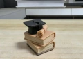 3d Книги книга тога шапка и свитък силиконов молд форма фондан шоколад гипс смола свещ декор, снимка 4