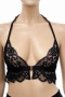 Hunkemöller черен дантелен сутиен XS с халтер дизайн и златисто закопчаване, снимка 1