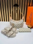 Louis Vuitton Нов Дамски Комплект Луи Витон Чехли Чанта Различни Цветове , снимка 4