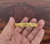 КРАСИВА Стара МАСИВНО ПОЗЛАТЕНА Класическа твърда гривна тип белезник / bangle Донесена от АНГЛИЯ, снимка 2