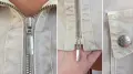 М размер Оригинално MONCLER Дамско Яке Монклер Бежово Дънково 100% Памук, снимка 14