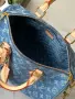LV/Speedy Bandoulière 30/Denim Blue Дамска Синя Чанта Monogram Деним Плат С Естествена Кожа К. ch54, снимка 6