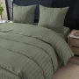 Комплект спално бельо 160x200 см с 2 калъфки 70x80 см, сатенени райета, микрофибър/памук, с цип, хип, снимка 2