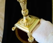 Величествен бронзов свещник 1.7 кг.,позлата,барок. , снимка 4
