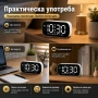 Електронен LED светещ настолен часовник с аларма на ток с USB с термометър календар големи цифри, снимка 6