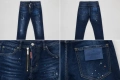 Мъжки дънки Dsquared2 „Cool Guy Jean" — тъмносин wash, slim fit, paint splatter - IT54, снимка 2