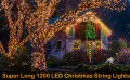 Външен LED гирлянд FLVOECN, 120 метра, 1200LED лампички, водоустойчиви коледни светлини, снимка 6