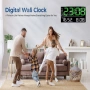 Стенен Светещ Часовник с Голям Led Дисплей, Дистанционно, Хронометър, Аларма, Температура, Влажност, снимка 9