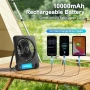 Нов Настолен вентилатор 10000mAh 1-100 скорости USB-C LED за охлаждане лято дом стая офис, снимка 6