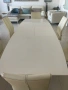 Modern white extendable dining table & 8 cream dining chairs , снимка 7