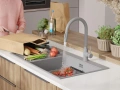 Сива гранитна кухненска мивка Сидни 900-60 Ergo Multilevel 900х500 мм, снимка 8