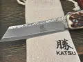 Японски джобен сгъваем нож Katsu. Еленов рог , дамаска стома, снимка 7