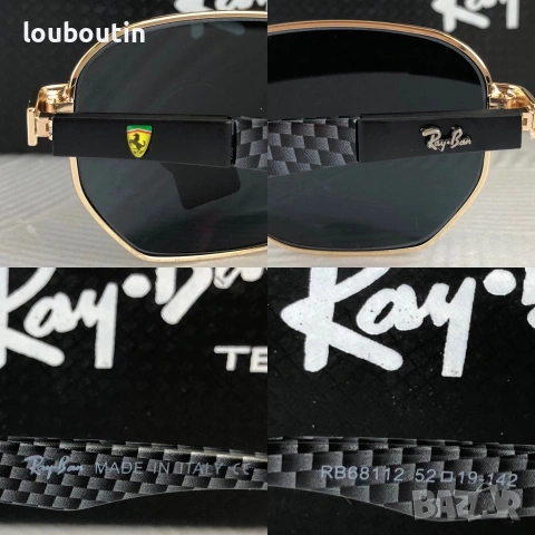 Ray Ban Ferrari 2 цвята мъжки слънчеви очила минерално стъклоло дамски унисекс, снимка 7 - Слънчеви и диоптрични очила - 55148894