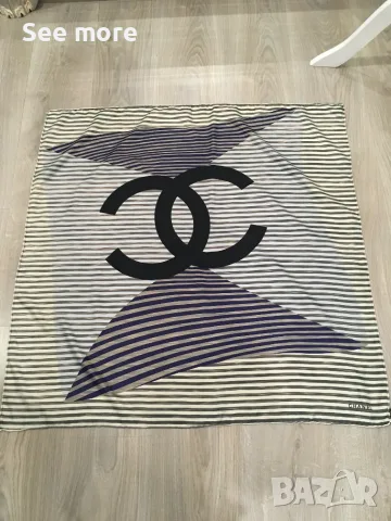 Chanel CC logo 100% шал коприна, снимка 3 - Шалове - 54000088