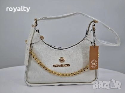 Michael Kors Нова Бяла Кожена Дамска Чанта