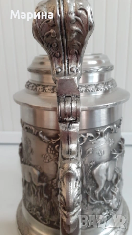 Халба от калай 500 мл,  Antik*Vintage #139, снимка 4 - Антикварни и старинни предмети - 54391077