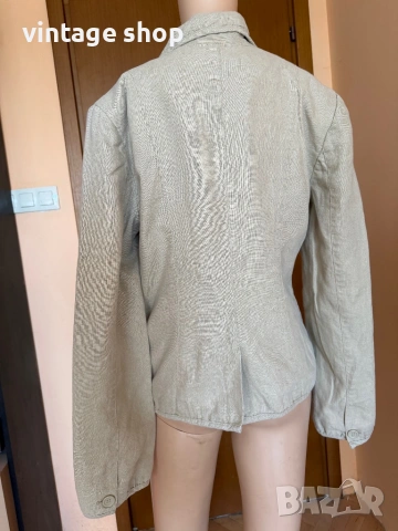 Дамско ленено сако H&M в бежов цвят,размер 40, снимка 7 - Сака - 54628457