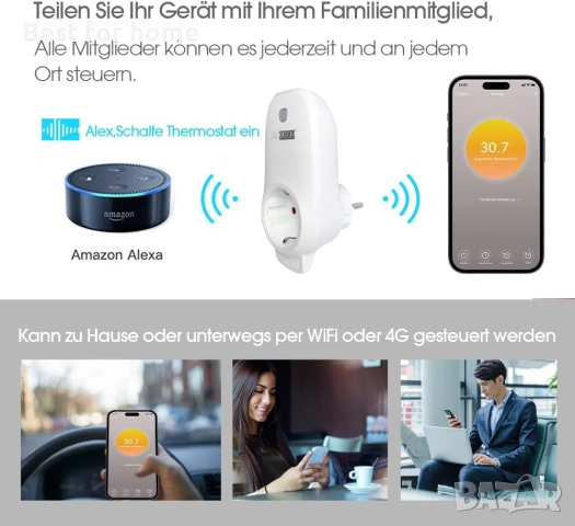 Byecold Smart WiFi термостат за контакт за инфрачервено отопление с функция за спасяване, снимка 4 - Други стоки за дома - 54972879