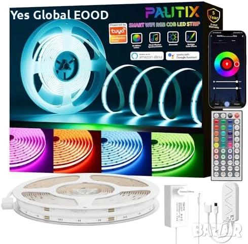 PAUTIX RGB COB LED лента 10м WiFi Alexa Tuya