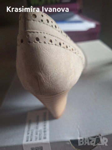 нови обувки светло сиво нисък ток, снимка 5 - Дамски ежедневни обувки - 54160693