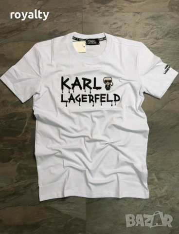 Karl Lagerfeld Нова Бяла Мъжка Тениска 