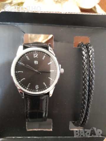 20€ НОВ ЧАСОВНИК С КОЖЕНА КАИШКА И КОЖЕНА ГРИВНА НОВА