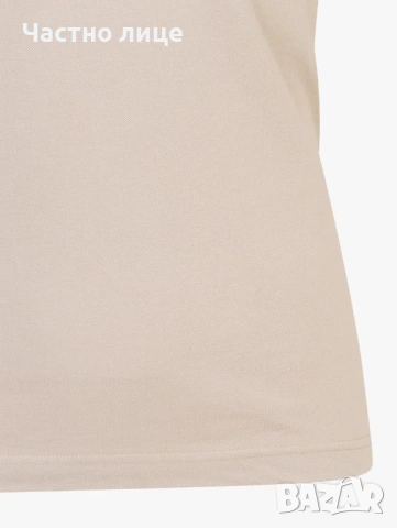 Бежова памучна тениска с яка, снимка 4 - Тениски - 54163266
