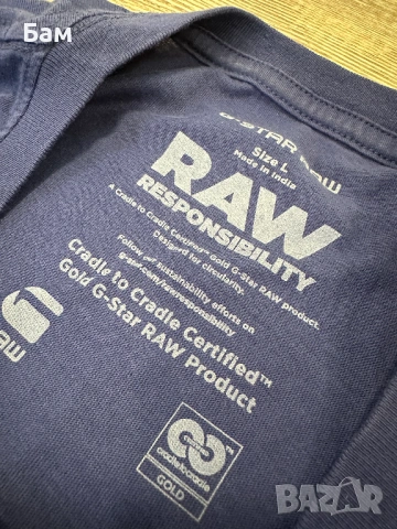 Оригинална мъжка тениска G-Star RAW Originals размер Л, снимка 4 - Тениски - 54754061