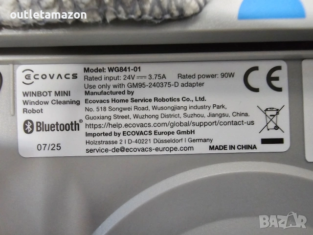 Робот за миене на прозорци Ecovacs Winbot Mini, снимка 7 - Прахосмукачки - 54573240