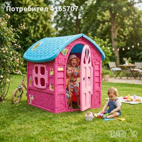 Голяма детска къщичка за игра - Подходяща за двор, тераса и детска стая