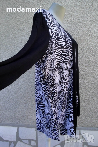 3XL Нова туника М.Collection в черно и бяло , снимка 5 - Туники - 55288802
