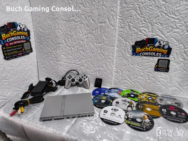 Playstation 2 Satin Silver / 11 Игри / Перфектно работещ!