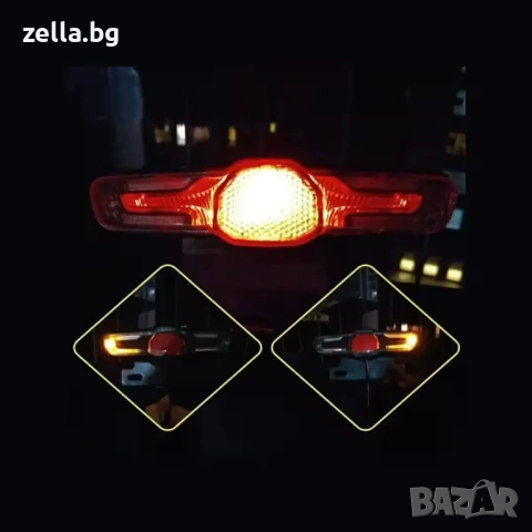 LED задна светлина със стоп и мигачи 36V 48V 60V IPX5 за електрическа тротинетка и велосипед 10204, снимка 8 - Велосипеди - 54660793