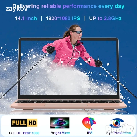 Лаптоп AOCWEI Windows 11 14" 6GB RAM 256GB SSD 1920x1080 FHD, снимка 4 - Лаптопи за дома - 54201532